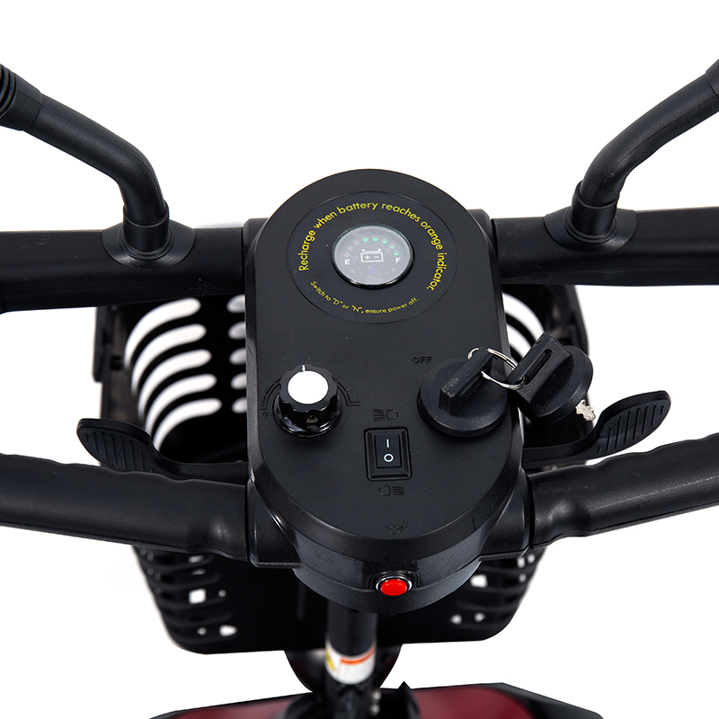 YL-07 4-pyöräinen taitettava sähkökäyttöinen liikkuva skootteri korilla